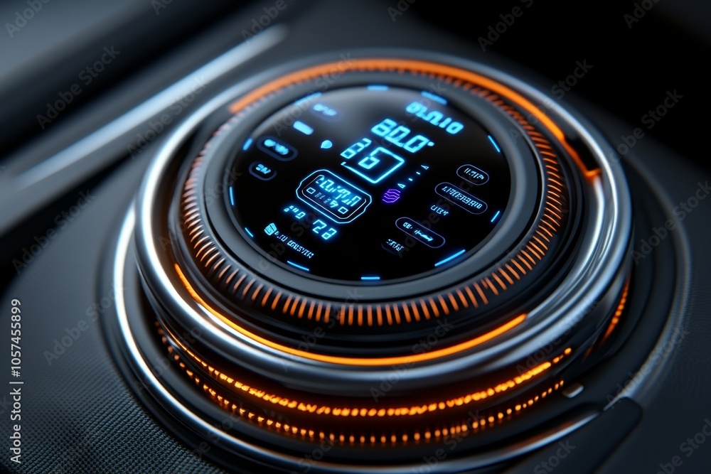 Poster futuristic heat shield with digital temperature readouts and holographic displays, showcasing advanc