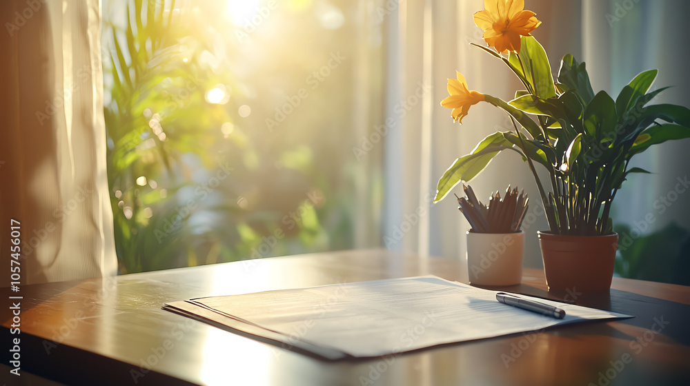 Poster creating a calm workspace the importance of a serene environment for productivity and negotiation su