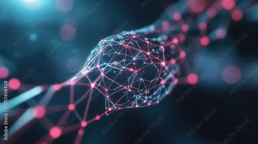 Poster innovative digital banner depicting automation in technology, showcasing network of interconnected n