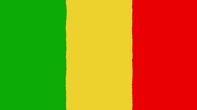 手描き風のマリの国旗です。