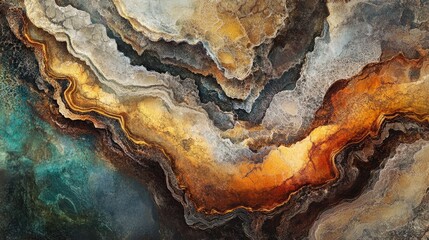 Naklejka premium Abstract rock formation with intricate textures and patterns, ideal for highlighting the beauty of nature. Rich rocky background provides excellent space for creative designs.