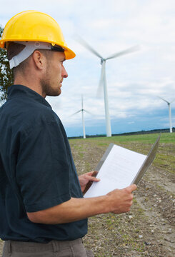 Worker on Wind Farm, Denmark