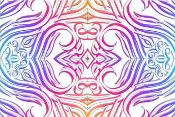  Luxurious batik flower line art pattern of indonesian culture traditional background