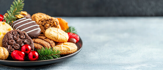 Delightful assorted cookie platter a festive treat of chocolate sugar and more