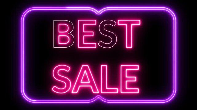 Pink Neon Best Sale Motion graphics, 4K video element. financial video sale clip 