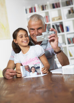 Grandfather and Granddaughter Printing Photos