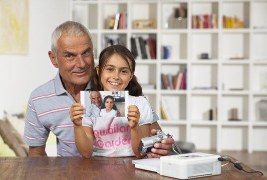 Grandfather and Granddaughter Printing Photos