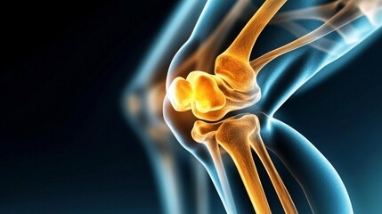Postoperative Knee Joint Replacement X-ray Revealing Surgical Site and Healing Process on the Right Side