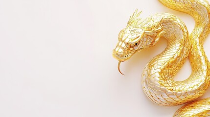 Fototapeta premium A gold chinese new year snake
