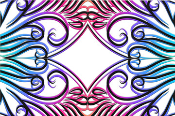 colourful Luxurious batik flower line art pattern of indonesian culture traditional background