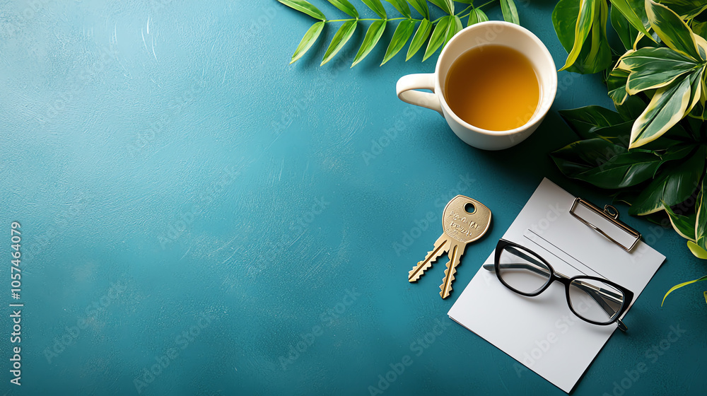 Poster exploring the essentials of real estate loan collateral agreements with keys and documentation