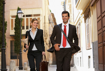 Business People Walking Outdoors