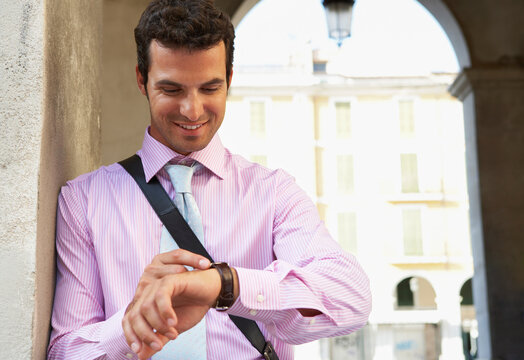 Businessman Checking Time