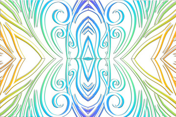 colourful Luxurious batik flower line art pattern of indonesian culture traditional background