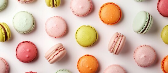 Obraz premium Lots Of Macarons Placed On A Plain Background