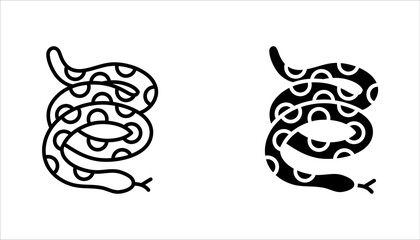 Snake icon set. Collection of snakes vector illustration on white background. 2025 Chinese Year of