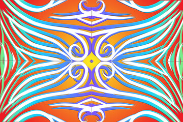 colourful Luxurious batik flower line art pattern of indonesian culture traditional background