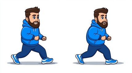 Cartoon Man Running Animation Character Design