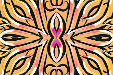 colourful Luxurious batik flower line art pattern of indonesian culture traditional background