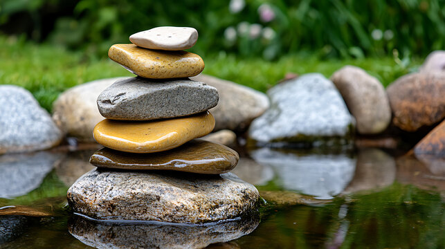 Business mindset, leadership, and mindfulness, executive practicing calmness with a meditation corner, balanced environment and relaxed demeanor fostering a mindful approach 