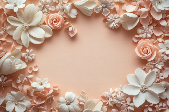 mothers day card design, a mothers day card with blooming flowers, a beautiful tribute to special women on a light coral backdrop