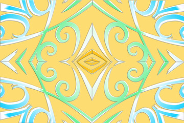 colourful Luxurious batik flower line art pattern of indonesian culture traditional background