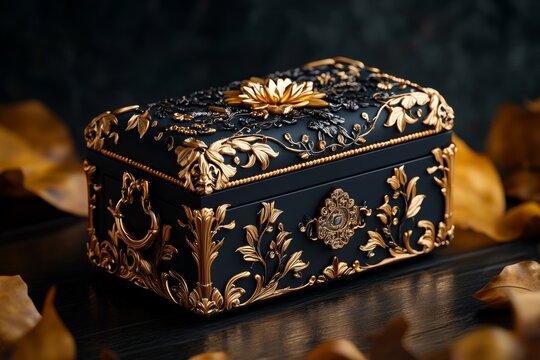 Watercolor illustration of a finely crafted wooden box with delicate details, capturing the soft elegance of quality craftsmanship, symbolizing heritage and warmth