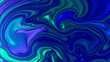 Fototapeta premium Blue and green abstract background. Digital generated image with a psychedelic pattern.