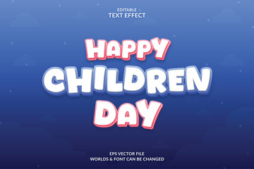 Happy Children Day Editable 3D Text Effect