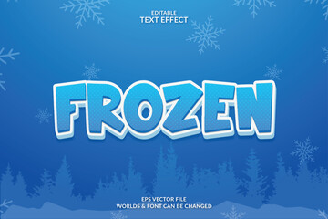 Frozen Editable 3D Text Effect