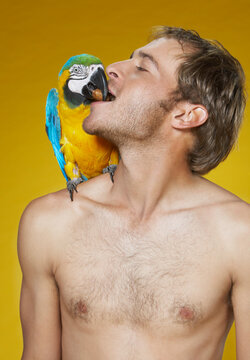Portrait of Man with Parrot