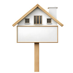 Blank real estate sign isolated on white background 