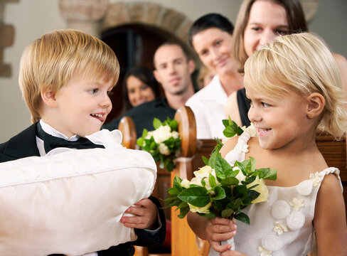 Ringbearer and Flowergirl at Wedding