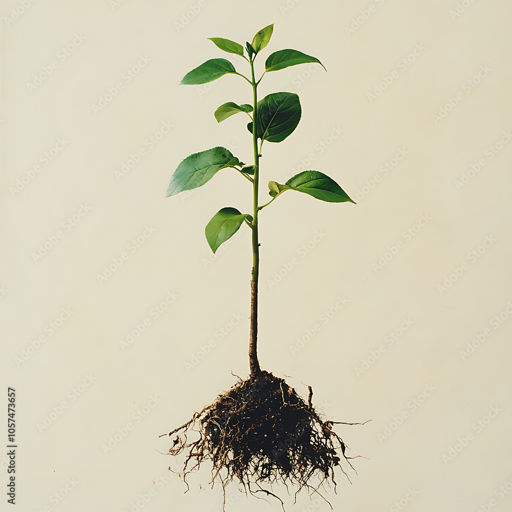 Wall mural Plant with roots