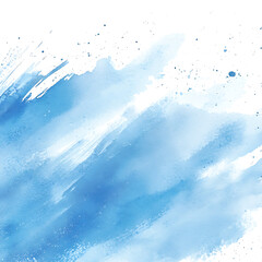 Watercolor hand drawn background; blue fading brush strokes