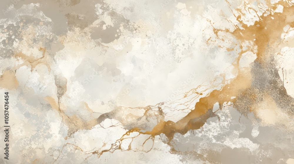 Aufkleber warm abstract design with a grayish-tan backdrop and subtle ivory and bronze marbled ink patterns