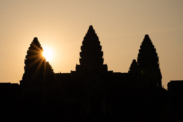 Angkor temple at sunset, Siem Reap, Cambodia