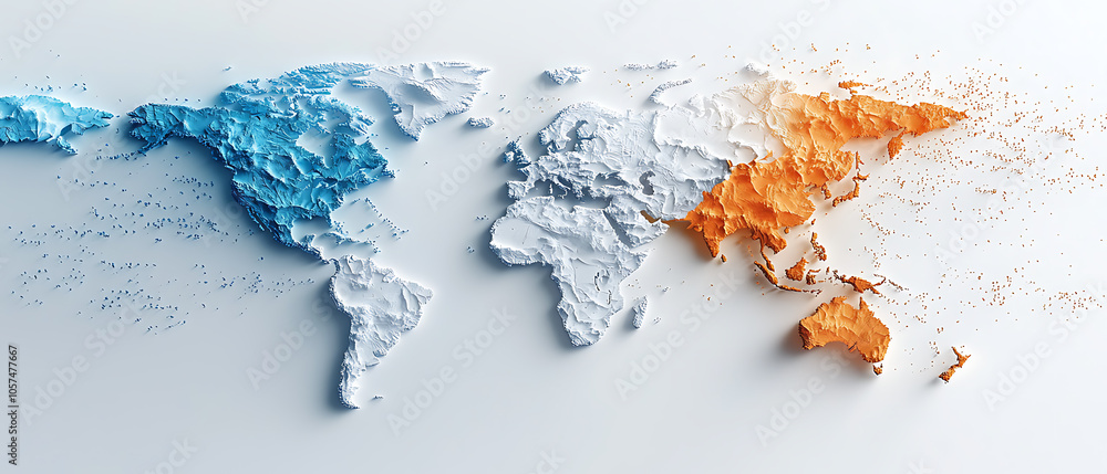 Poster visualizing ecosystem impact a dynamic map representing real-time pollution data across global regio