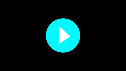 Video, audio neon play button icon