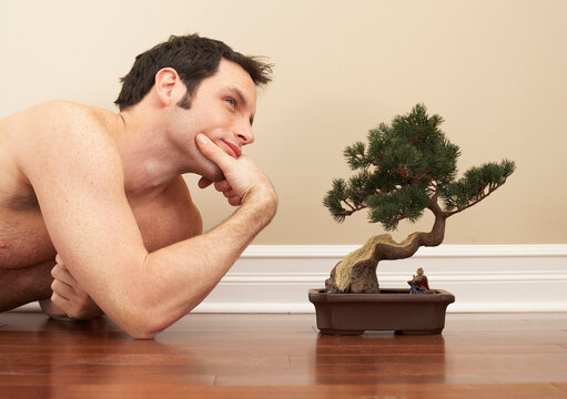 Man with Bonsai Tree