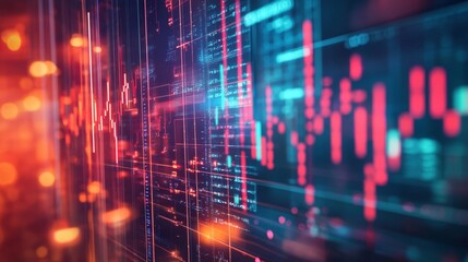 Fototapeta premium Abstract digital stock market data visualization