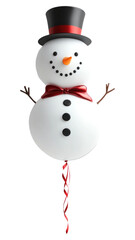 PNG Snowman balloon winter white celebration.