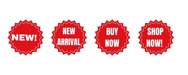 Set of Different red sale tags