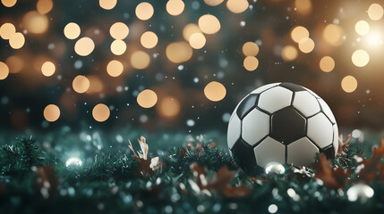 Fototapeta premium soccer ball christmas ornament and christmas decoration