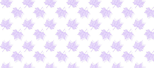 Seamless pattern with violet autumn maple leaves