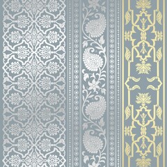 wedding card design, traditional paisley floral pattern , royal India	