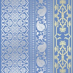 wedding card design, traditional paisley floral pattern , royal India	