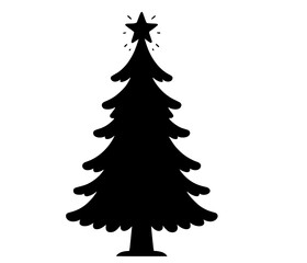 christmas tree vector silhouette