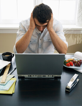 Man Using Laptop Computer