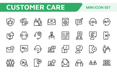 Customer Support Icon Set. Icons for enhancing user assistance, perfect for help centers, chat interfaces, and service platforms to streamline communication and improve user experience.